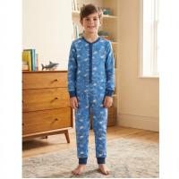 GF6189: Boys All Over Print Shark Cotton Onesie (7-12 Years)